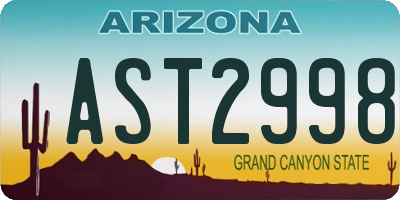 AZ license plate AST2998
