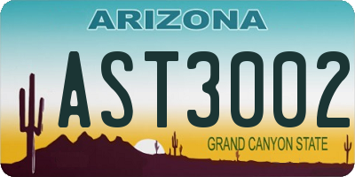 AZ license plate AST3002