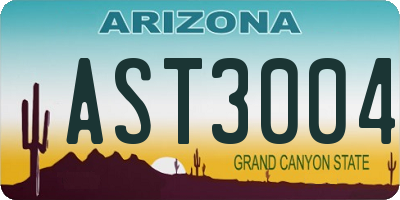 AZ license plate AST3004