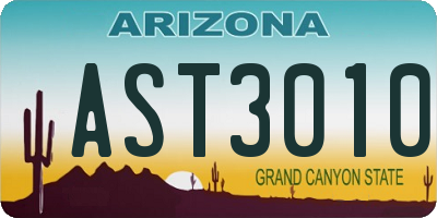 AZ license plate AST3010