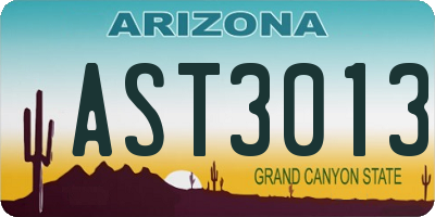 AZ license plate AST3013