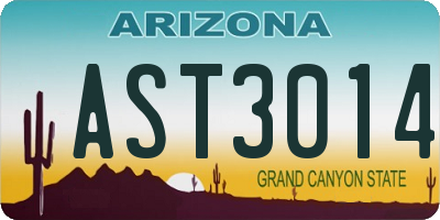 AZ license plate AST3014