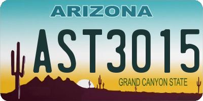 AZ license plate AST3015