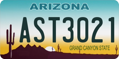 AZ license plate AST3021
