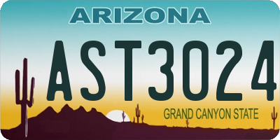 AZ license plate AST3024