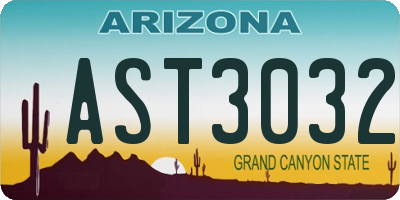 AZ license plate AST3032