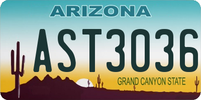 AZ license plate AST3036