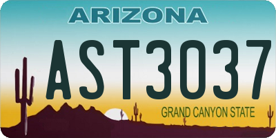 AZ license plate AST3037