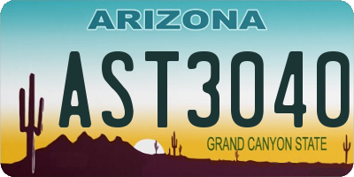 AZ license plate AST3040