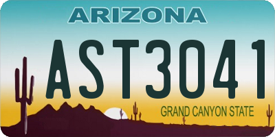 AZ license plate AST3041