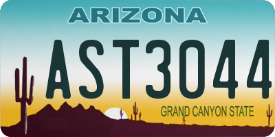 AZ license plate AST3044