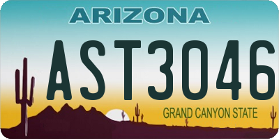 AZ license plate AST3046
