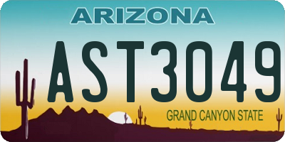 AZ license plate AST3049