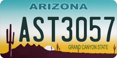 AZ license plate AST3057