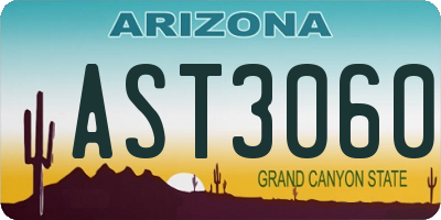 AZ license plate AST3060