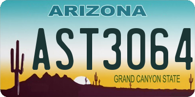 AZ license plate AST3064