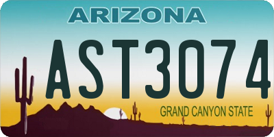 AZ license plate AST3074