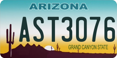 AZ license plate AST3076