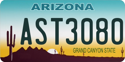 AZ license plate AST3080