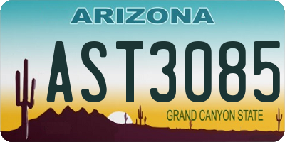 AZ license plate AST3085