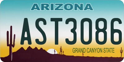 AZ license plate AST3086