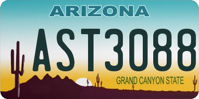 AZ license plate AST3088