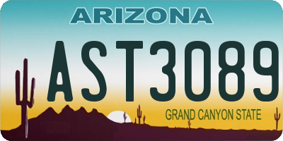 AZ license plate AST3089