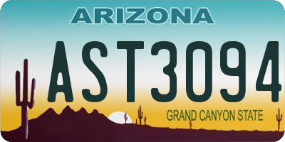 AZ license plate AST3094