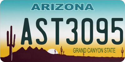 AZ license plate AST3095