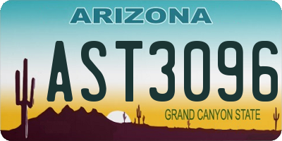 AZ license plate AST3096