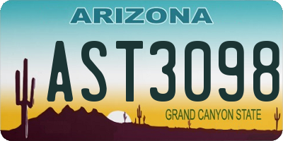 AZ license plate AST3098