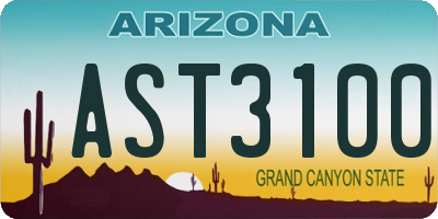 AZ license plate AST3100