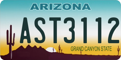 AZ license plate AST3112
