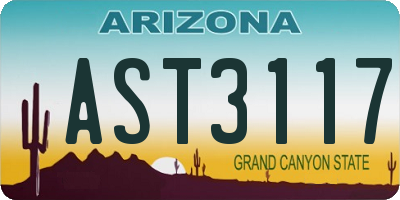 AZ license plate AST3117