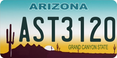 AZ license plate AST3120
