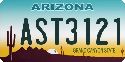 AZ license plate AST3121