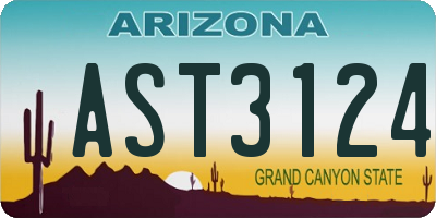 AZ license plate AST3124
