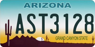AZ license plate AST3128