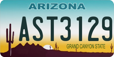 AZ license plate AST3129