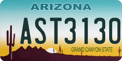 AZ license plate AST3130