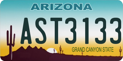 AZ license plate AST3133