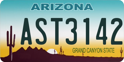 AZ license plate AST3142