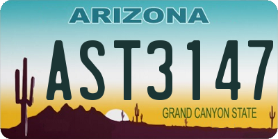 AZ license plate AST3147