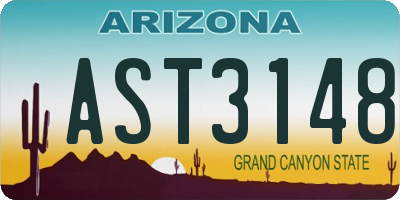 AZ license plate AST3148
