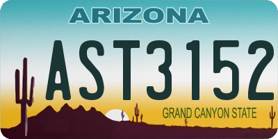 AZ license plate AST3152