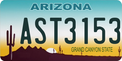 AZ license plate AST3153