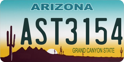 AZ license plate AST3154