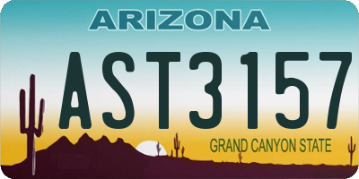 AZ license plate AST3157