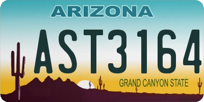 AZ license plate AST3164