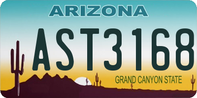 AZ license plate AST3168
